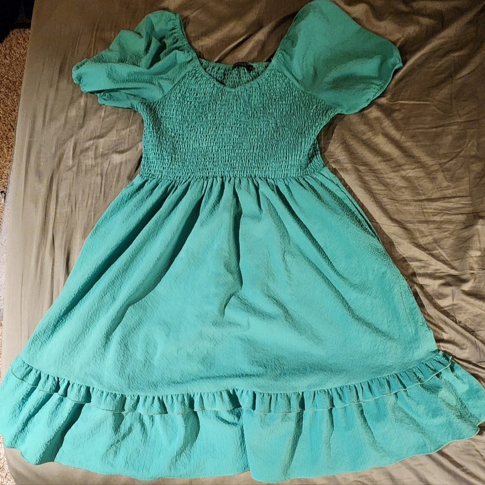 EUC Puff Sleeve Midi Dress